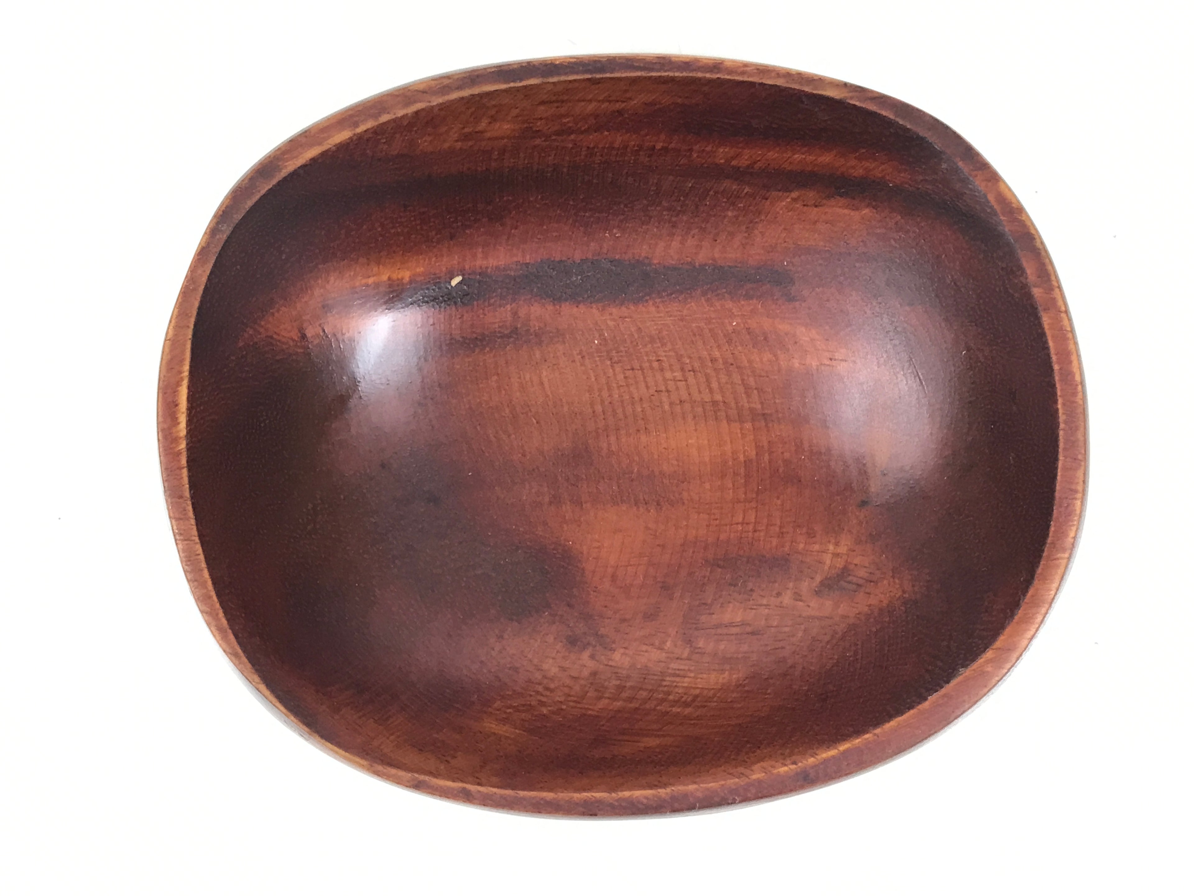Japanese Brushed Lacquer Wooden Small Bowl Vtg Salad Kobachi Dish Brown L447