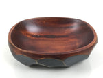 Japanese Brushed Lacquer Wooden Small Bowl Vtg Salad Kobachi Dish Brown L447