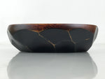 Japanese Brushed Lacquer Wooden Small Bowl Vtg Salad Kobachi Dish Brown L447