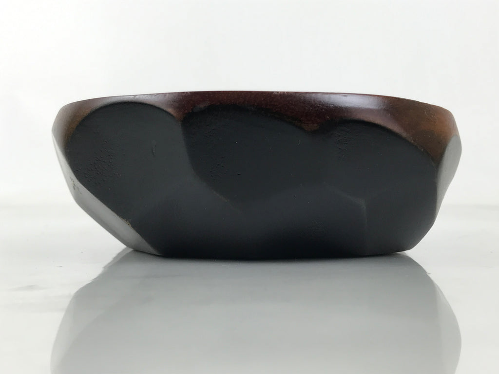 Japanese Brushed Lacquer Wooden Small Bowl Vtg Salad Kobachi Dish Brown L447