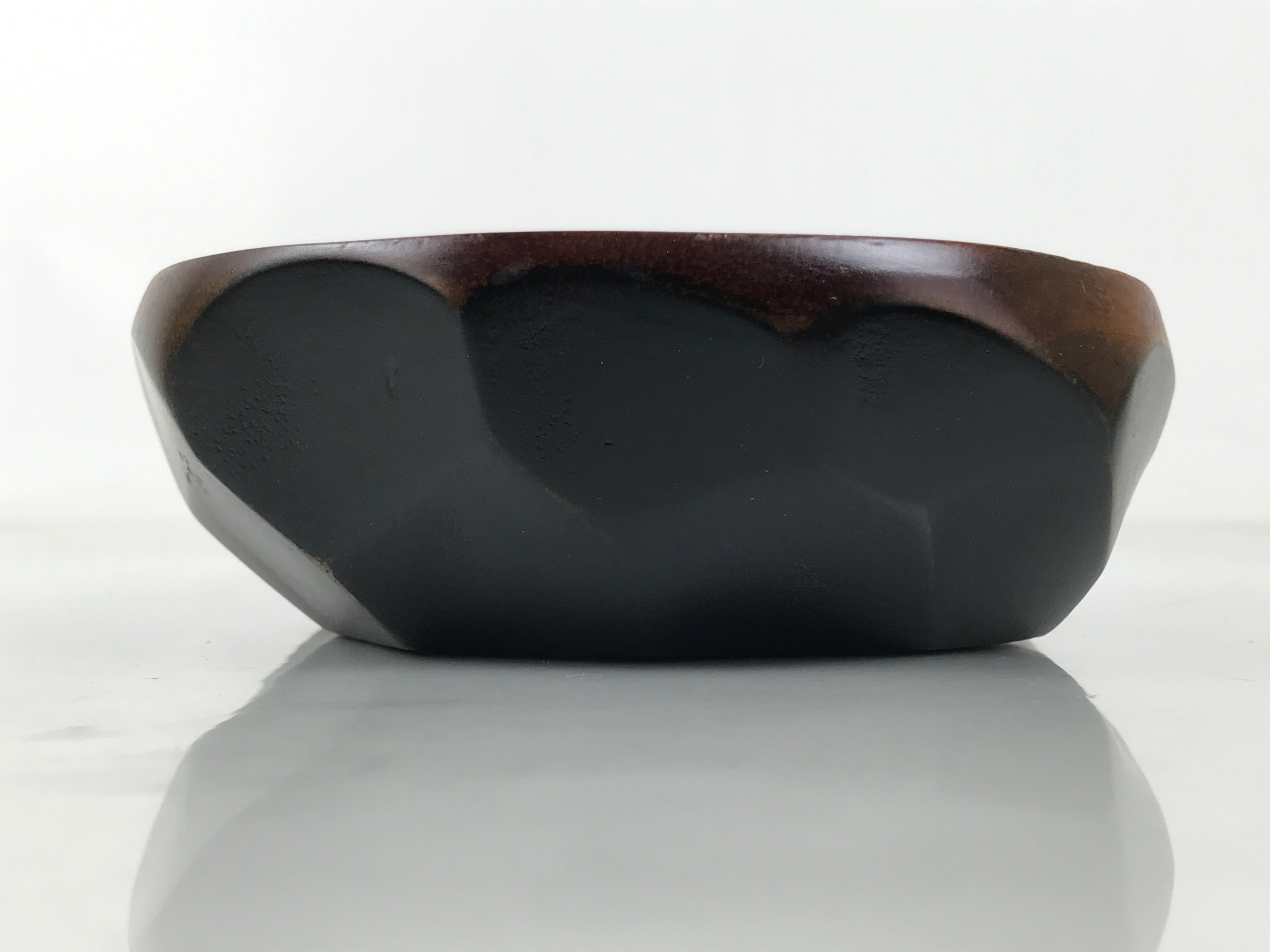 Japanese Brushed Lacquer Wooden Small Bowl Vtg Salad Kobachi Dish Brown L447