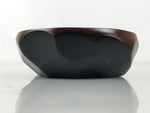 Japanese Brushed Lacquer Wooden Small Bowl Vtg Salad Kobachi Dish Brown L447