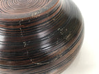 Japanese Brushed Lacquer Wooden Small Bowl Vtg Salad Kobachi Dish Brown L458