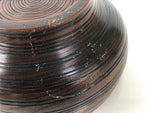 Japanese Brushed Lacquer Wooden Small Bowl Vtg Salad Kobachi Dish Brown L458