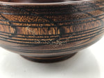Japanese Brushed Lacquer Wooden Small Bowl Vtg Salad Kobachi Dish Brown L458