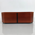 Japanese Brushed Lacquered Wood Box Vtg Square Bento Box Brown W/ Lid L323