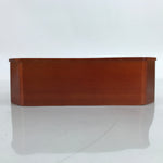 Japanese Brushed Lacquered Wood Box Vtg Square Bento Box Brown W/ Lid L324