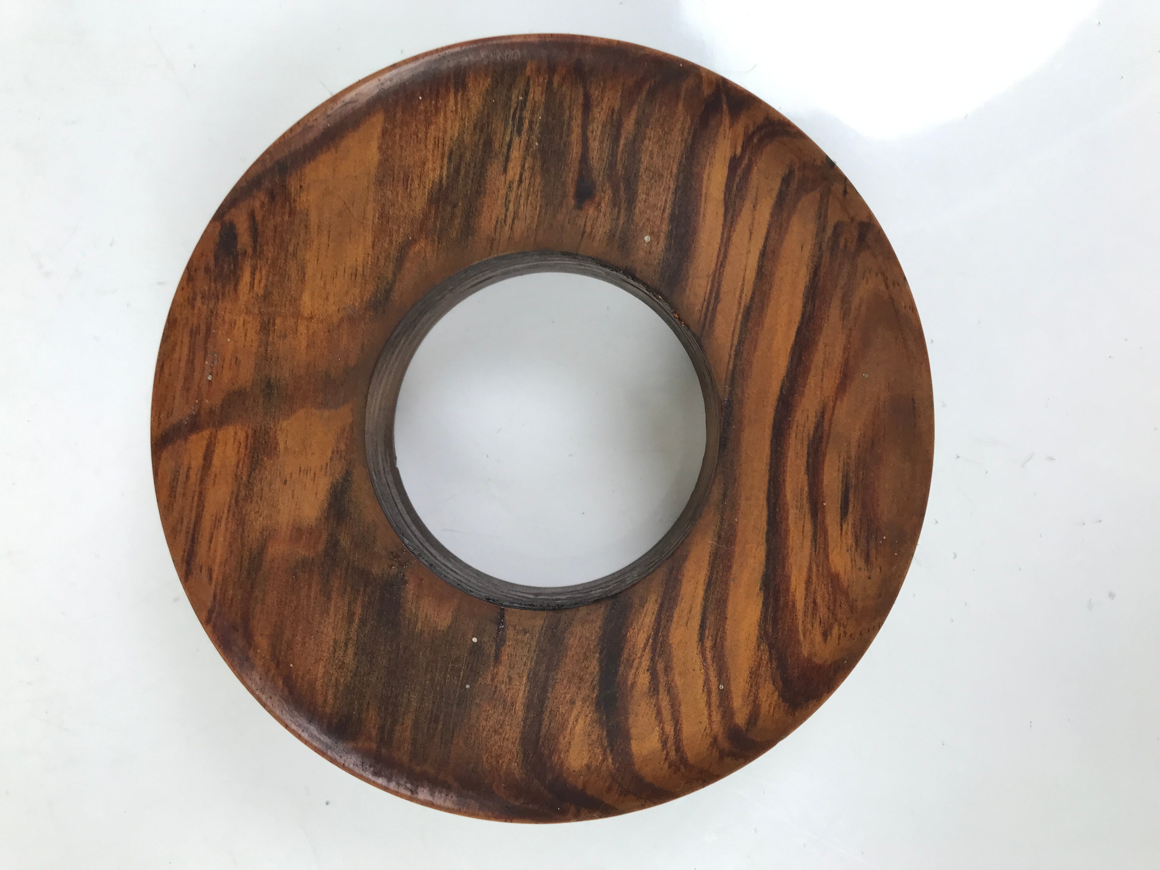 Japanese Brushed Lacquered Wooden Bowl Stand Vtg Tenmokudai Tea Ceremony L520