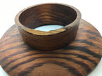 Japanese Brushed Lacquered Wooden Bowl Stand Vtg Tenmokudai Tea Ceremony L520