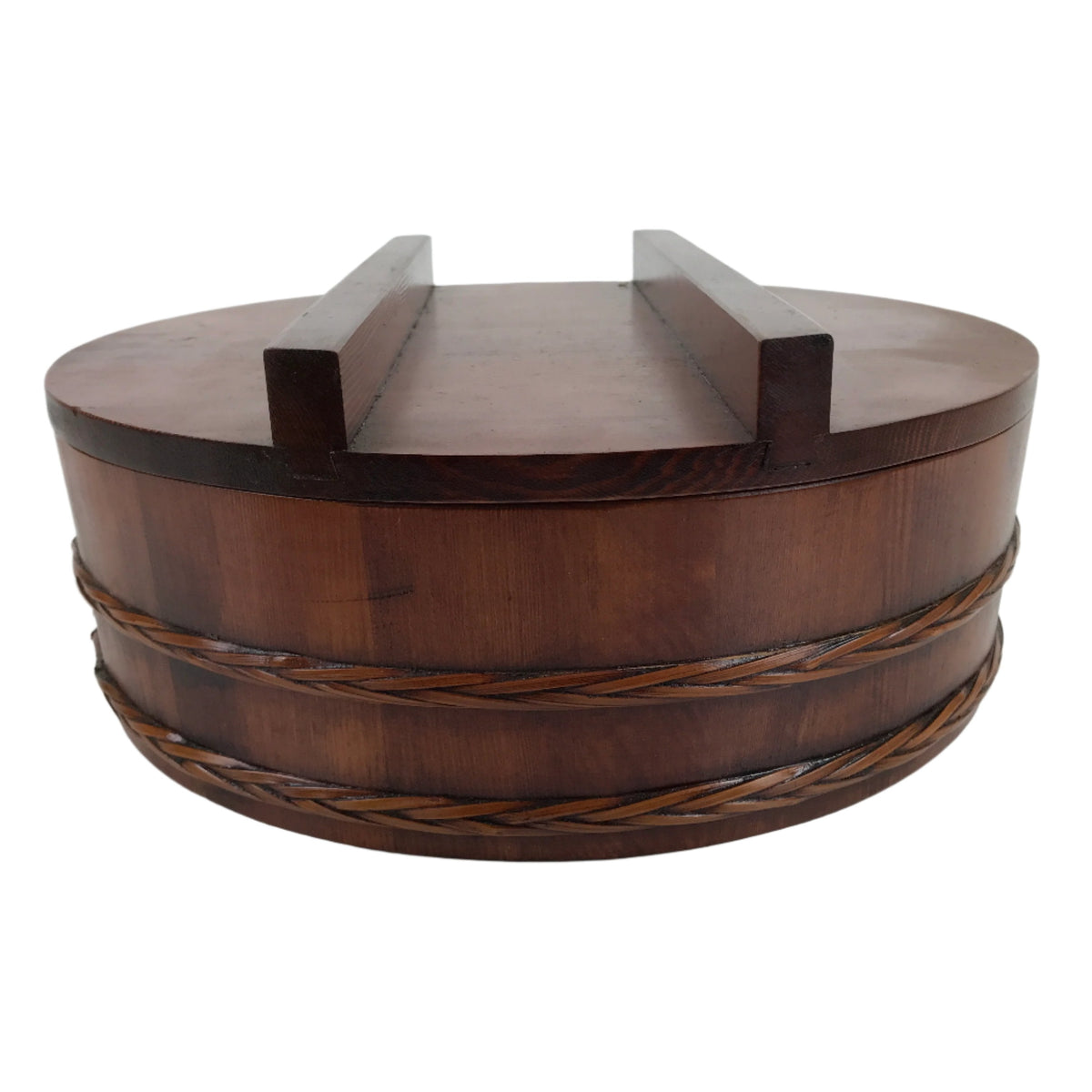 Japanese Brushed Lacquered Wooden Bucket Oke Sushioke Vtg Lidded BK42 ...