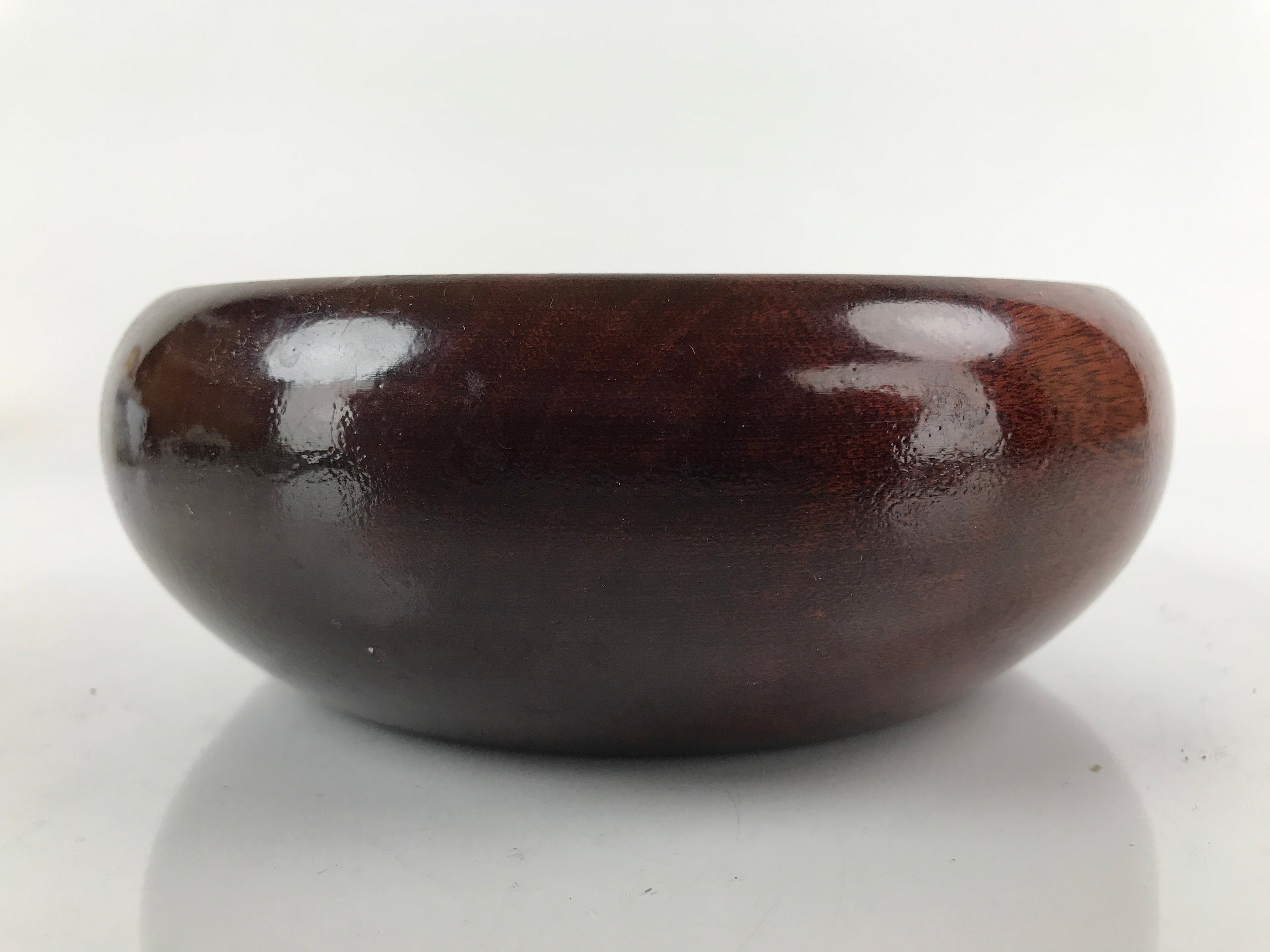 Japanese Brushed Wooden Kashiki Snack Bowl Vtg Kashibachi Small Round Brown L254
