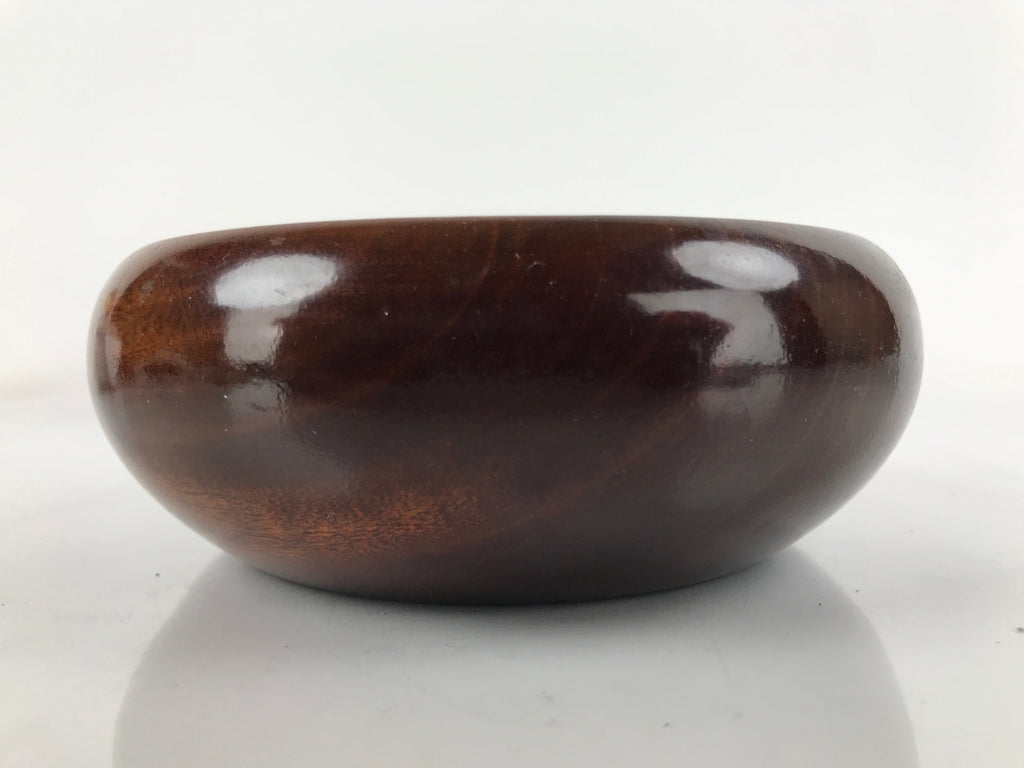 Japanese Brushed Wooden Kashiki Snack Bowl Vtg Kashibachi Small Round Brown L254