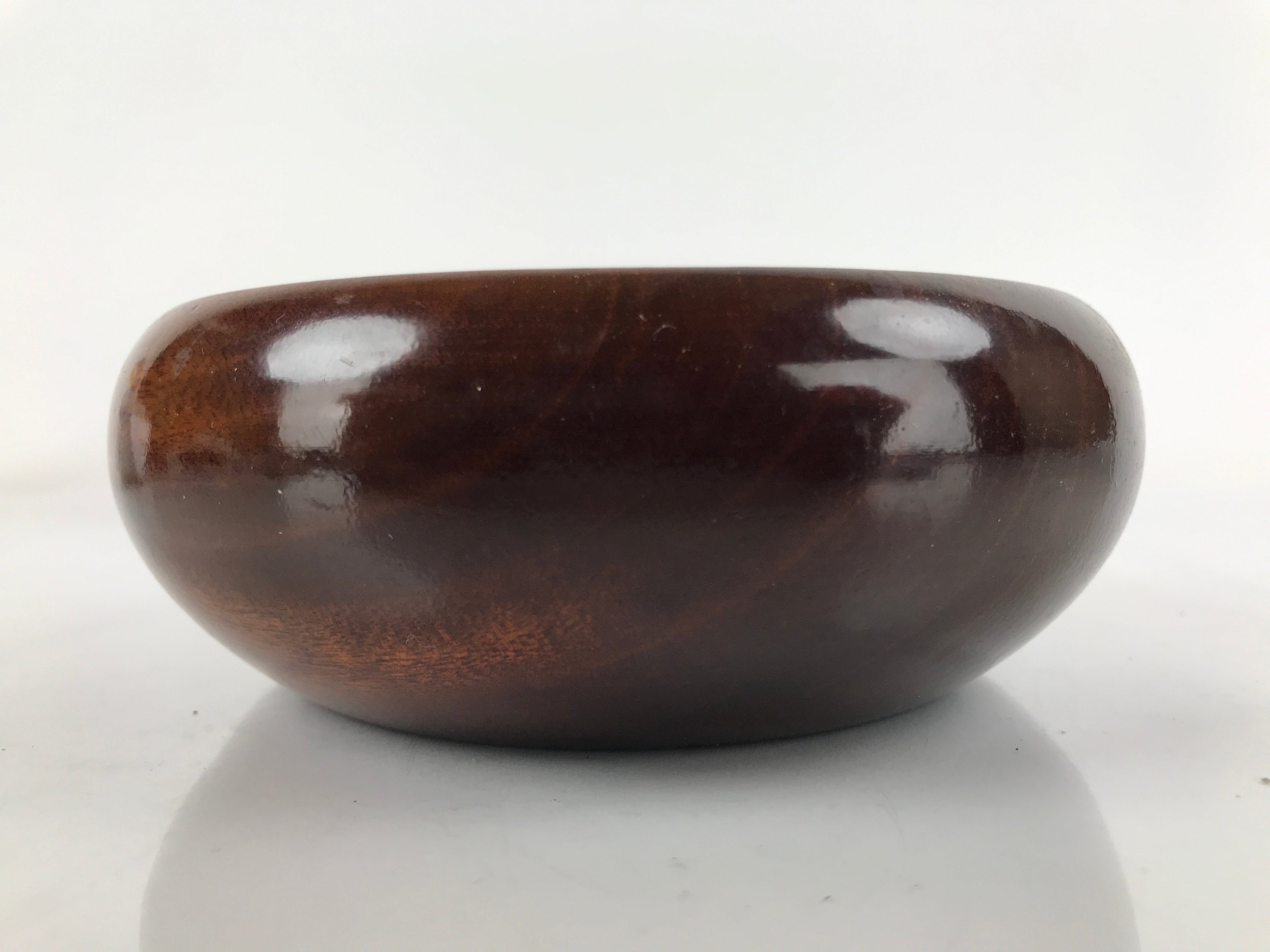 Japanese Brushed Wooden Kashiki Snack Bowl Vtg Kashibachi Small Round Brown L254