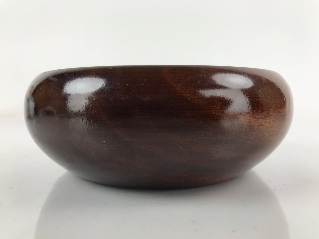 Japanese Brushed Wooden Kashiki Snack Bowl Vtg Kashibachi Small Round Brown L254