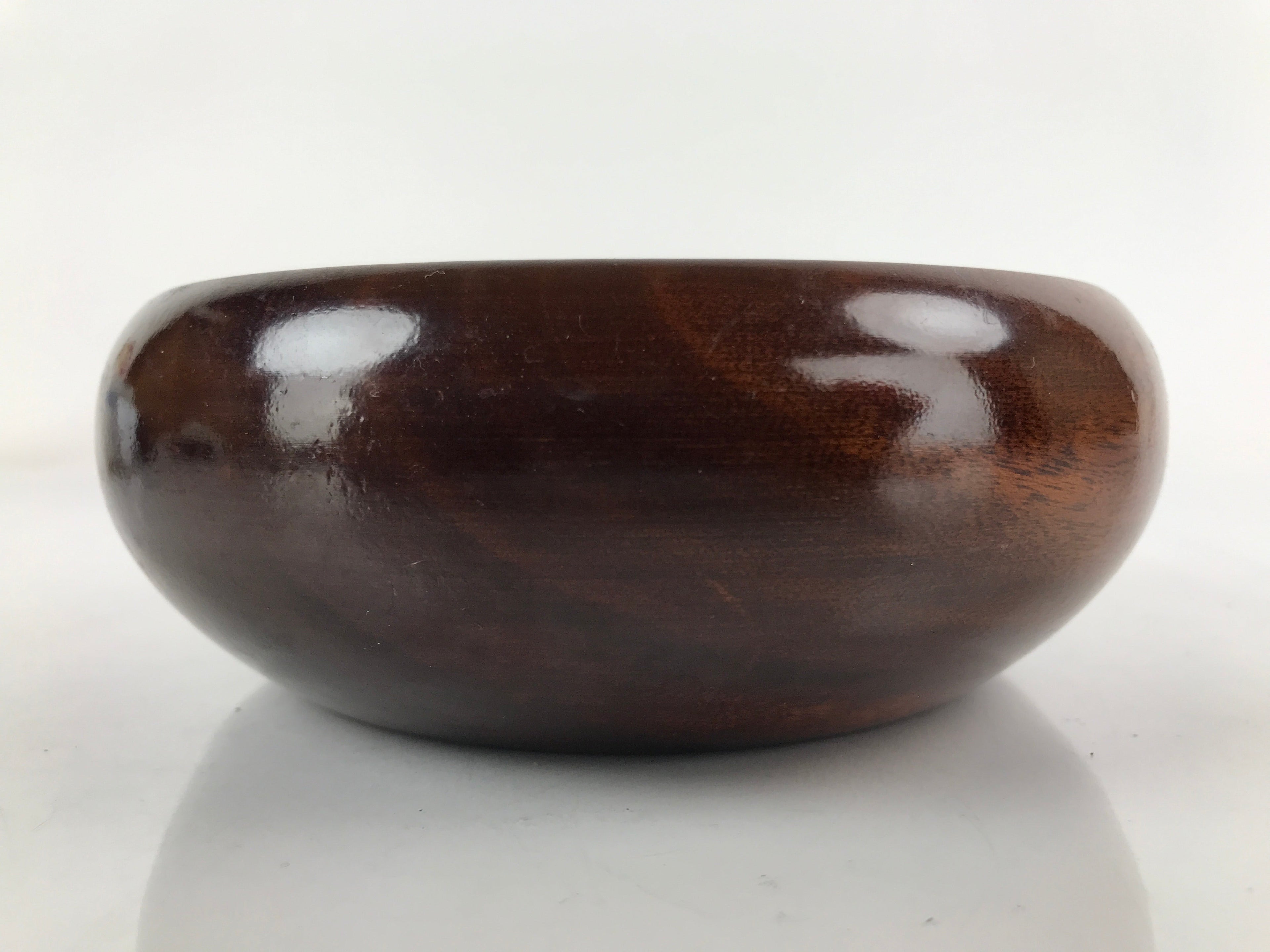 Japanese Brushed Wooden Kashiki Snack Bowl Vtg Kashibachi Small Round Brown L254