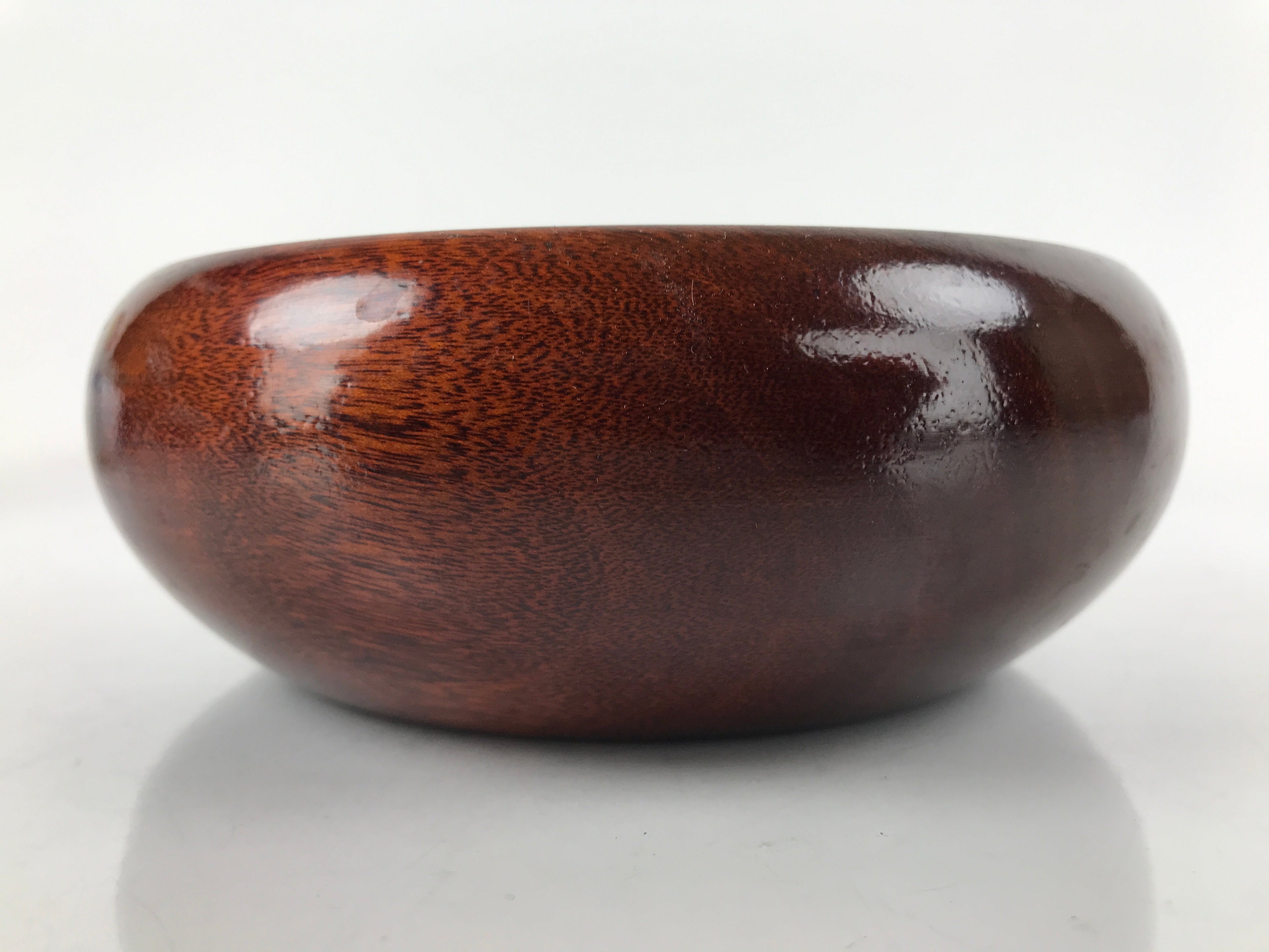 Japanese Brushed Wooden Kashiki Snack Bowl Vtg Kashibachi Small Round Brown L254