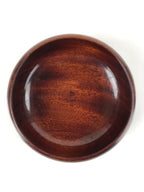 Japanese Brushed Wooden Kashiki Snack Bowl Vtg Kashibachi Small Round Brown L254