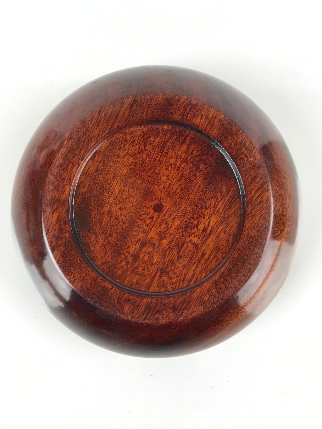 Japanese Brushed Wooden Kashiki Snack Bowl Vtg Kashibachi Small Round Brown L254