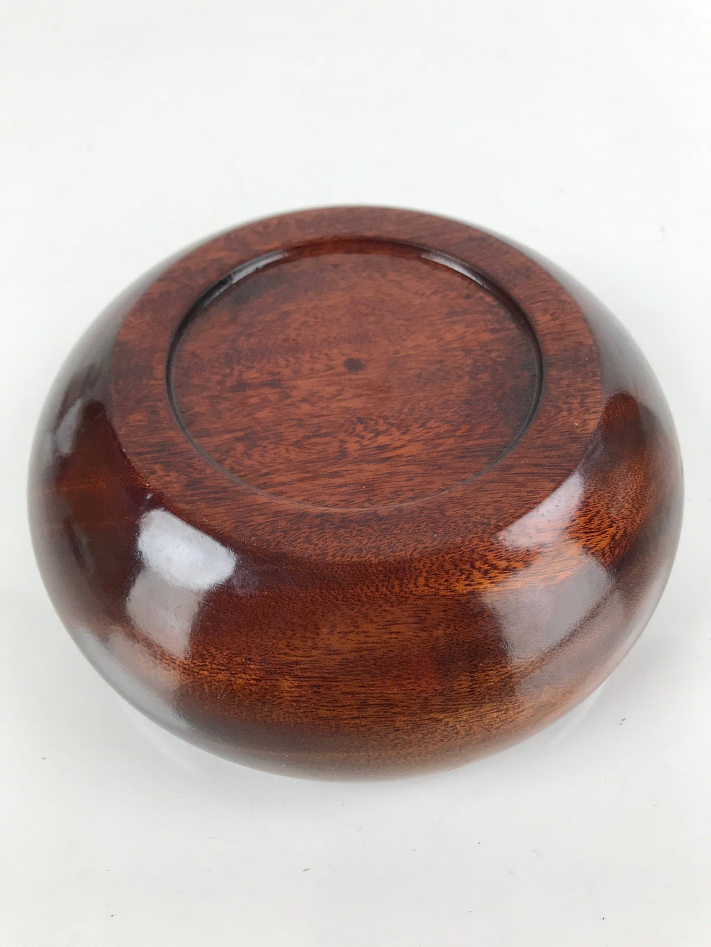 Japanese Brushed Wooden Kashiki Snack Bowl Vtg Kashibachi Small Round Brown L254