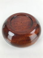 Japanese Brushed Wooden Kashiki Snack Bowl Vtg Kashibachi Small Round Brown L254