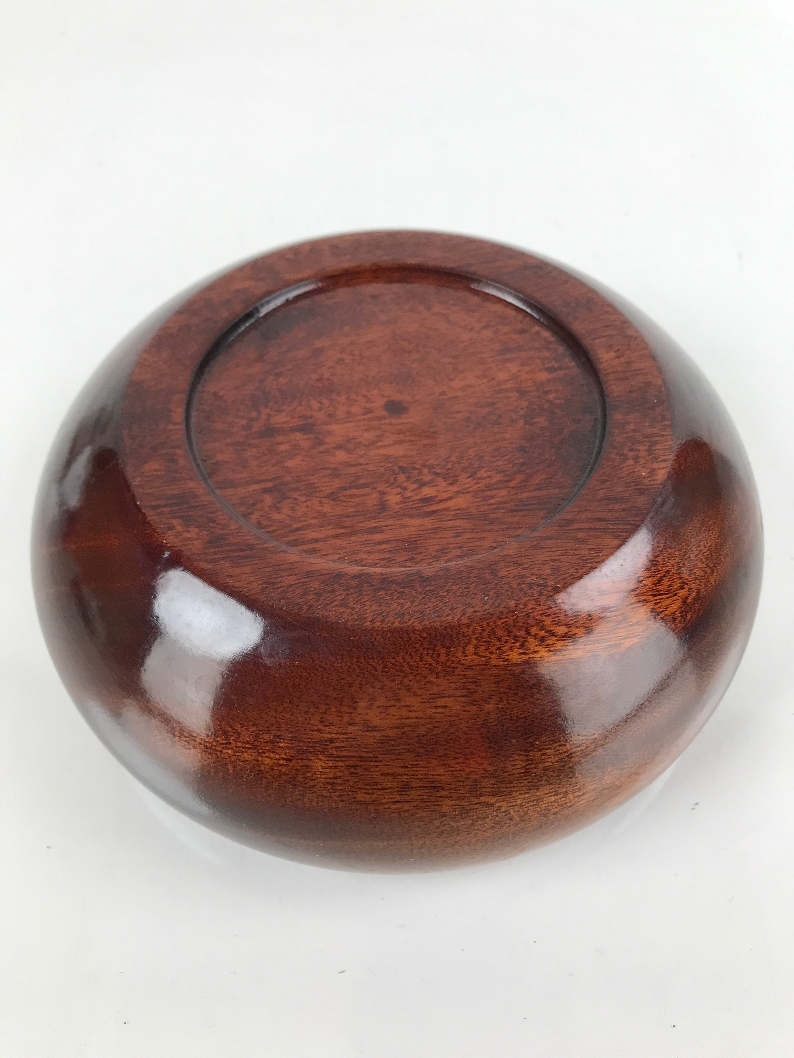 Japanese Brushed Wooden Kashiki Snack Bowl Vtg Kashibachi Small Round Brown L254