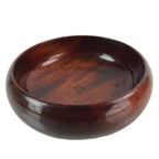 Japanese Brushed Wooden Kashiki Snack Bowl Vtg Kashibachi Small Round Brown L254