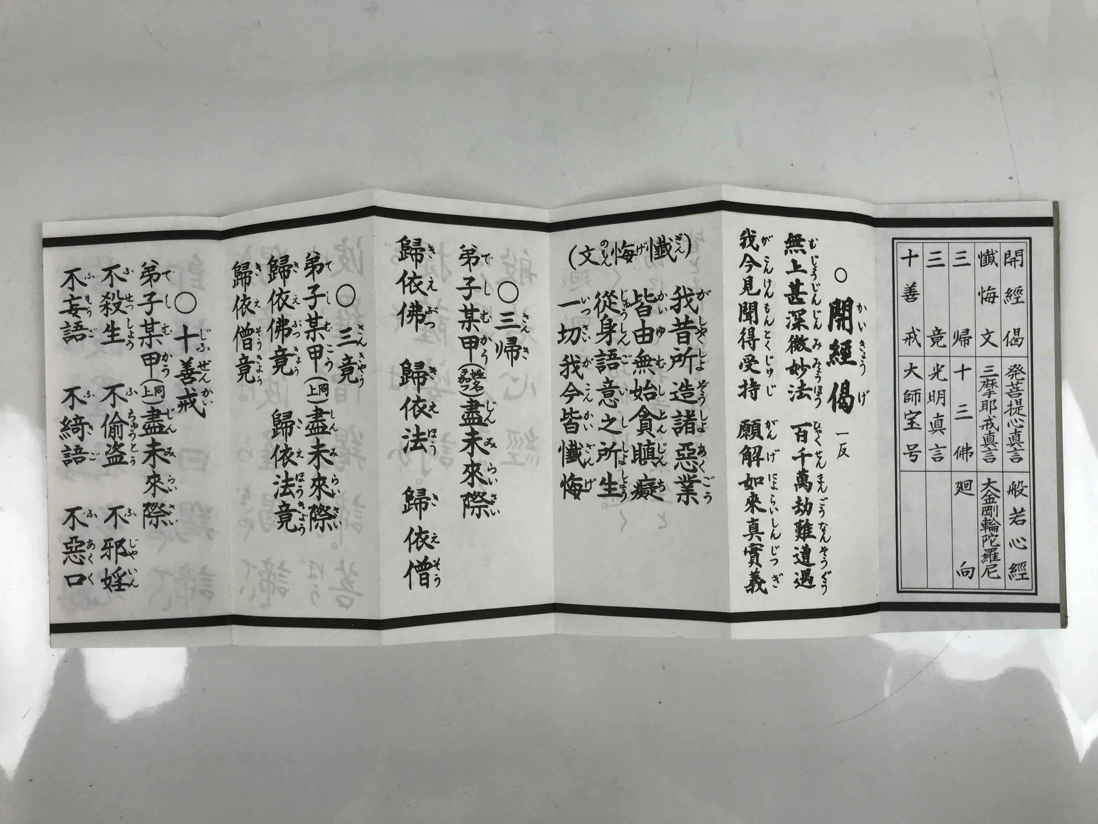 Japanese Buddhist Accordion Book Vtg Jusanbutsu Shingon Hannya Shingyo BA517