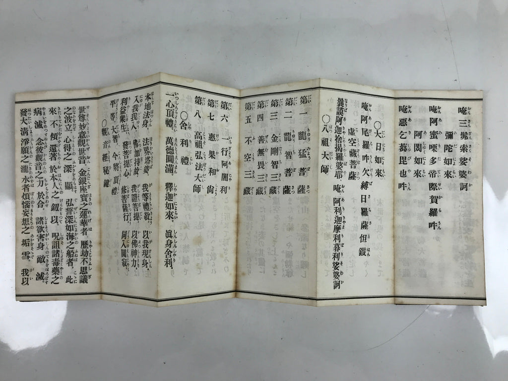 Japanese Buddhist Accordion Book Vtg Shingon-shu Heart Sutra Paper BA511