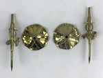 Japanese Buddhist Altar Brass Candle Stand Shokudai Vtg 2pc Crane Turtle BA91