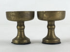 Japanese Buddhist Altar Brass Fitting Rice Offering Cup Vtg 2pc Pair Gold BA58