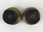 Japanese Buddhist Altar Brass Fitting Rice Offering Cup Vtg 2pc Pair Gold BA58