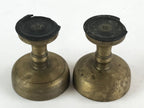 Japanese Buddhist Altar Brass Fitting Rice Offering Cup Vtg 2pc Pair Gold BA58
