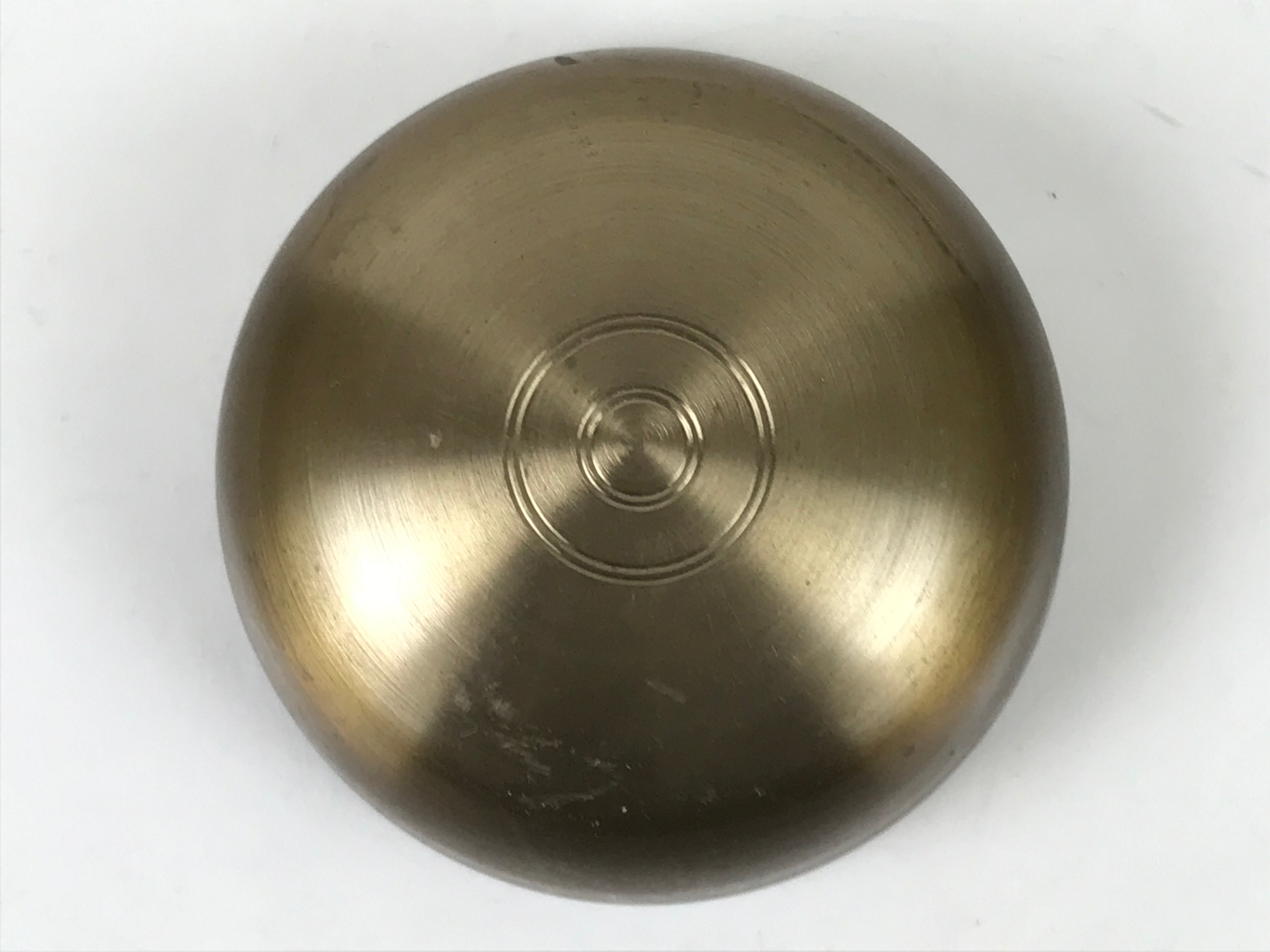 Japanese Buddhist Altar Brass Metal Orin Bell Singing Bowl Butsugu Brown BA591