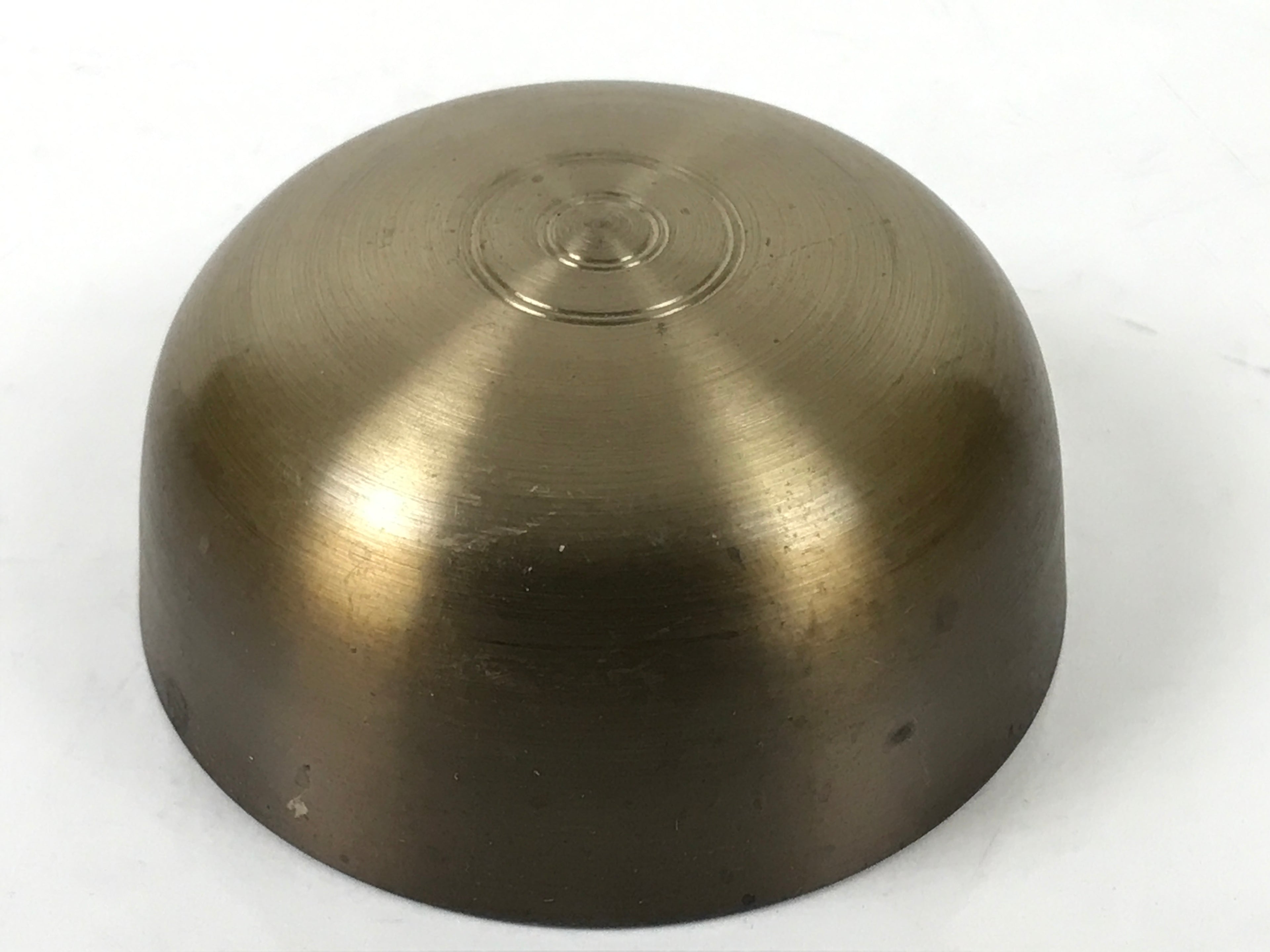 Japanese Buddhist Altar Brass Metal Orin Bell Singing Bowl Butsugu Brown BA591
