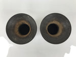 Japanese Buddhist Altar Bronze Metal Flower Vase Vtg 2pc Hanatate Brown BA777