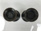 Japanese Buddhist Altar Bronze Metal Flower Vase Vtg 2pc Hanatate Brown BA777