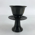 Japanese Buddhist Altar Bronze Water Offering Cup Tea Chaki Black Stand BA400