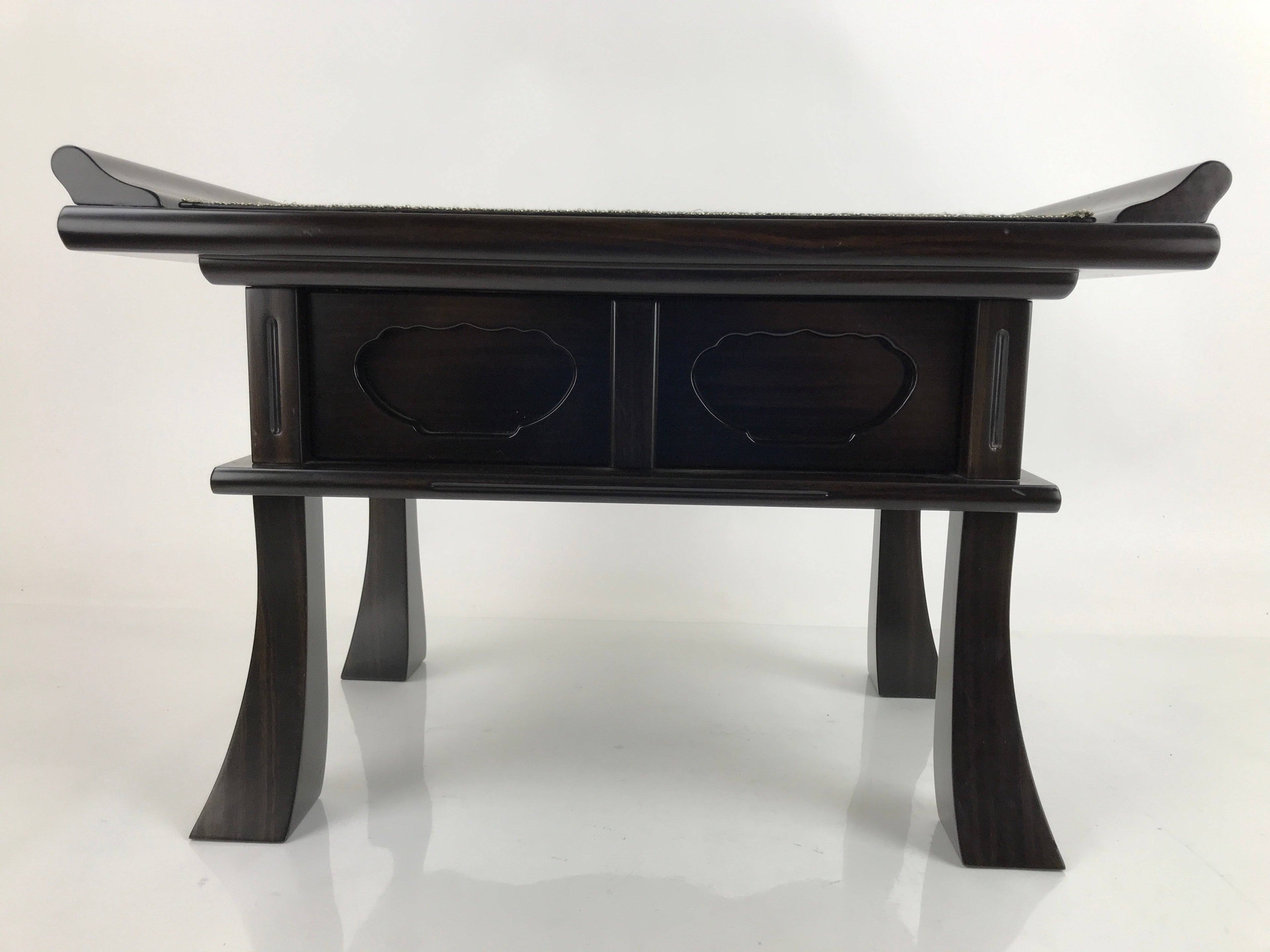 Japanese Buddhist Altar Brushed Lacquer Wood Offering Table Vtg Kyozukue BA373