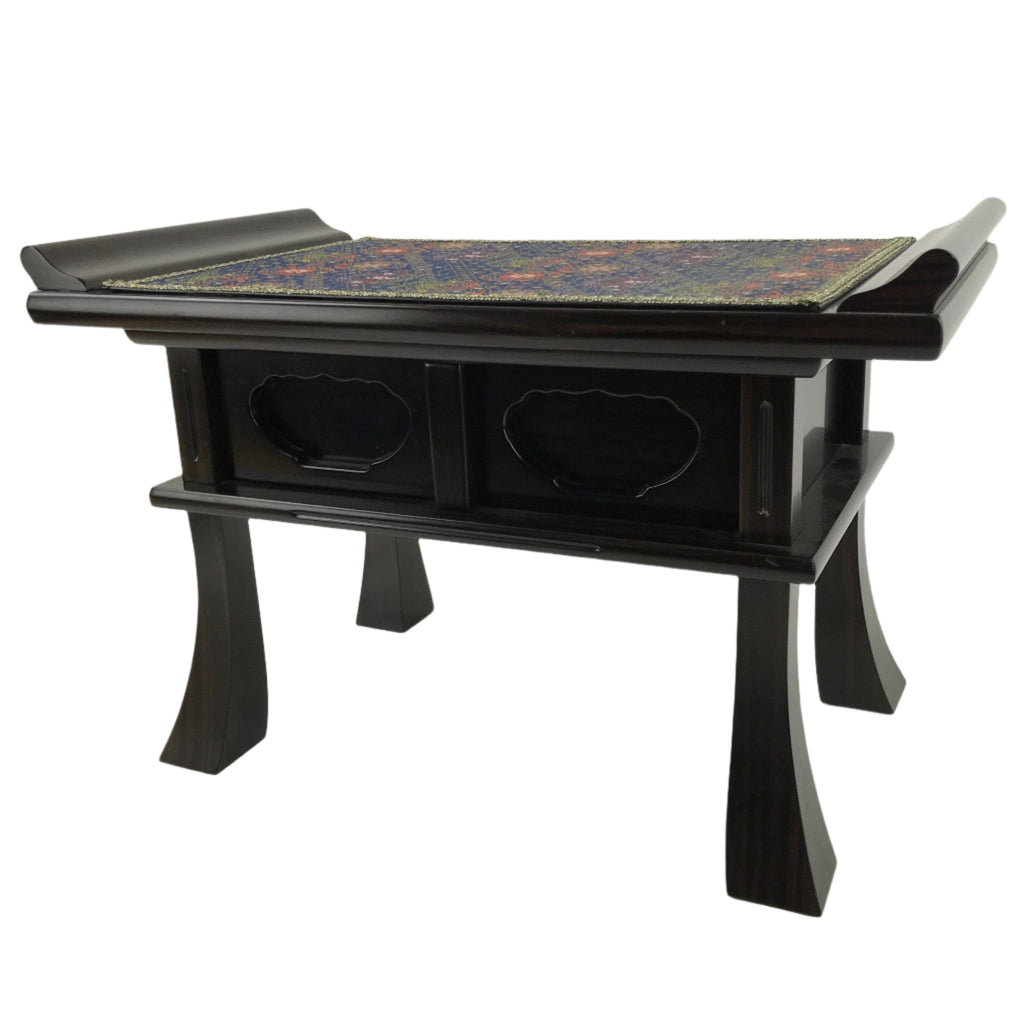 Japanese Buddhist Altar Brushed Lacquer Wood Offering Table Vtg Kyozukue BA373