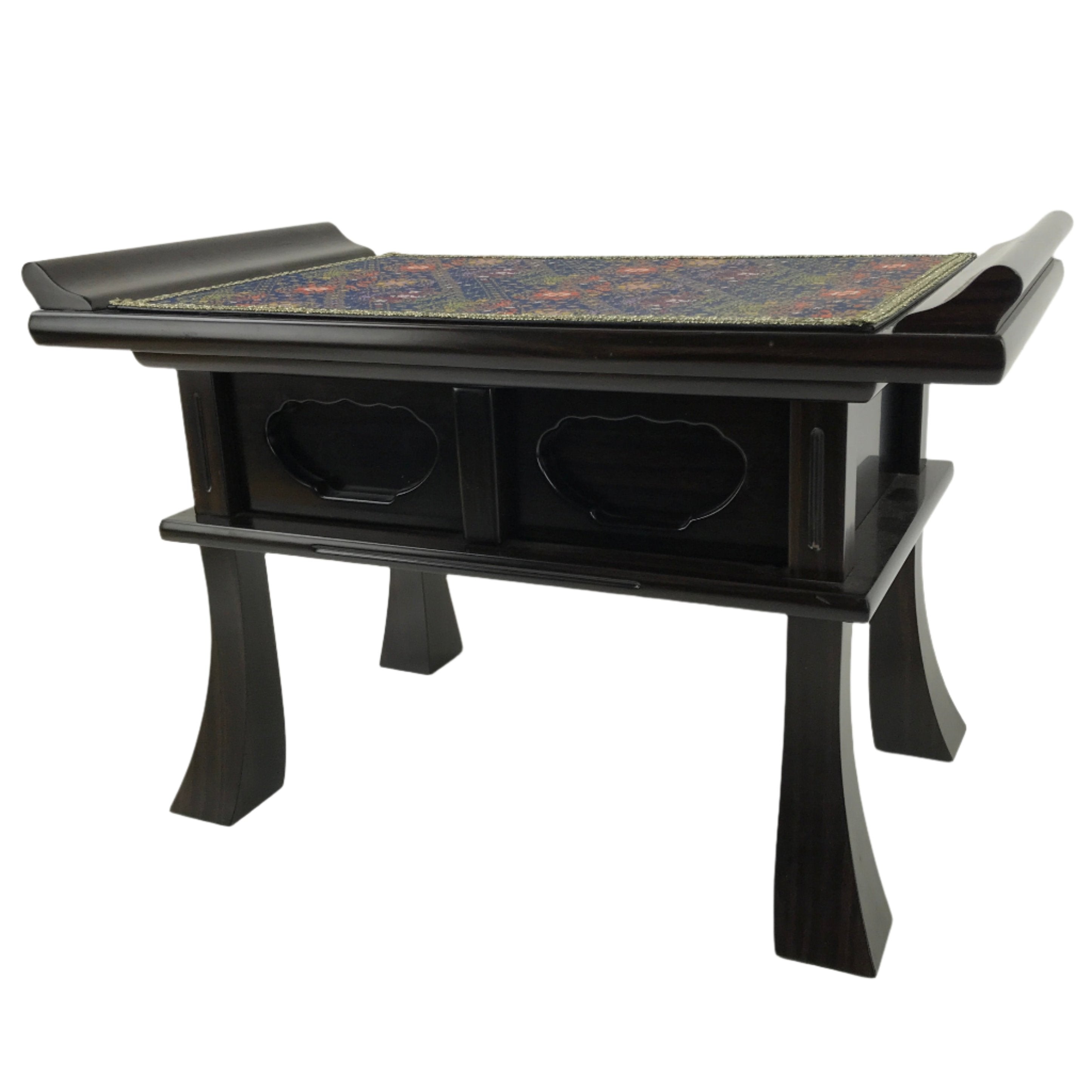 Japanese Buddhist Altar Brushed Lacquer Wood Offering Table Vtg Kyozukue BA373