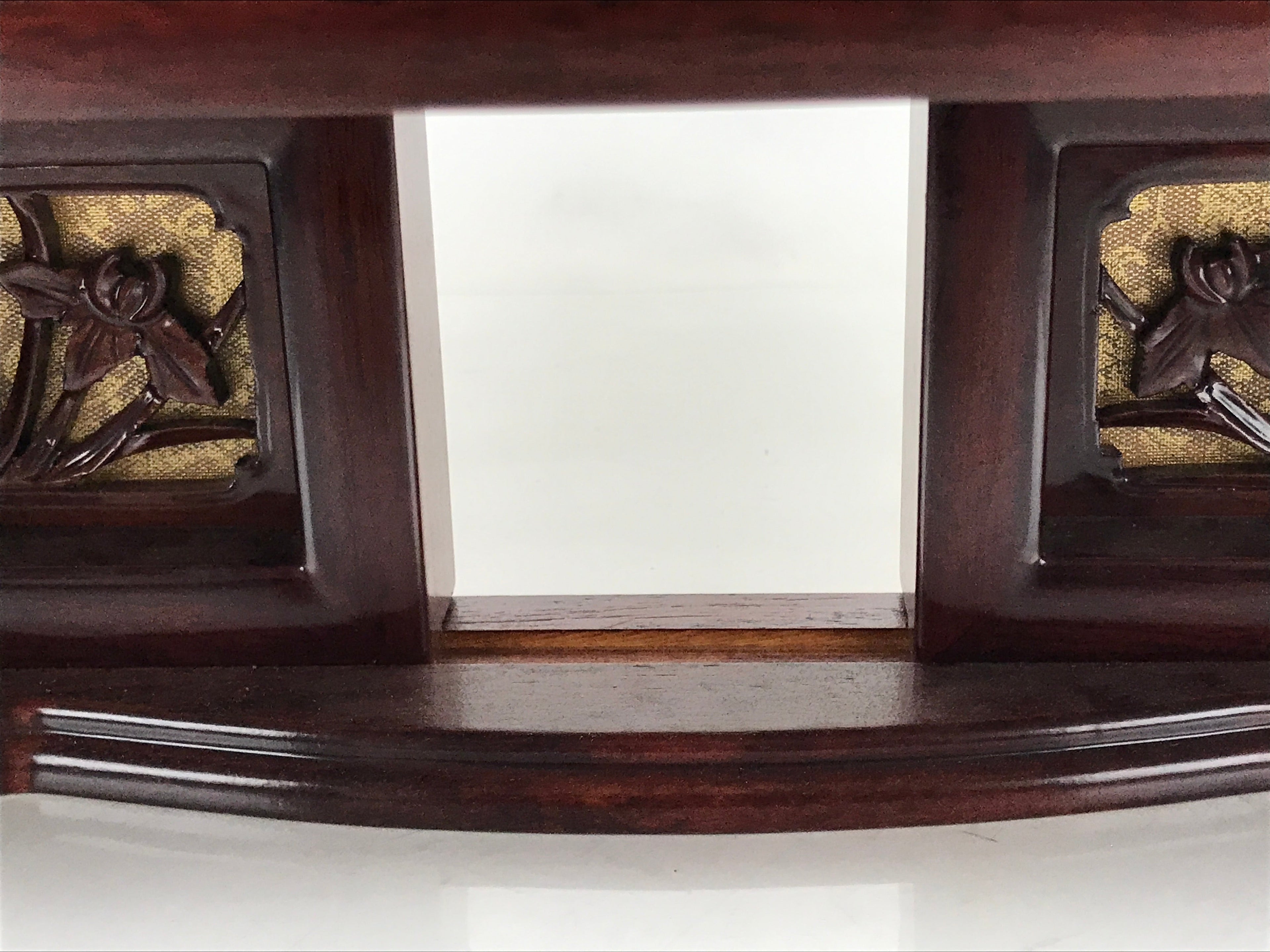 Japanese Buddhist Altar Brushed Lacquer Wooden Butsudan Inner Temple Brown BA441