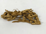 Japanese Buddhist Altar Carved Wooden Dragon Vtg Butsudan Spare Part Gold BP3