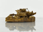 Japanese Buddhist Altar Carved Wooden Dragon Vtg Butsudan Spare Part Gold BP3