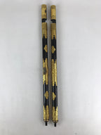 Japanese Buddhist Altar Decorative Cylinders Vtg 2 Pieces Set Gold Gilt BA12