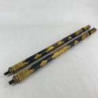 Japanese Buddhist Altar Decorative Cylinders Vtg 2 Pieces Set Gold Gilt BA12