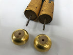 Japanese Buddhist Altar Decorative Lacquer Pillars 2pc Butsudan Parts Gold BP17