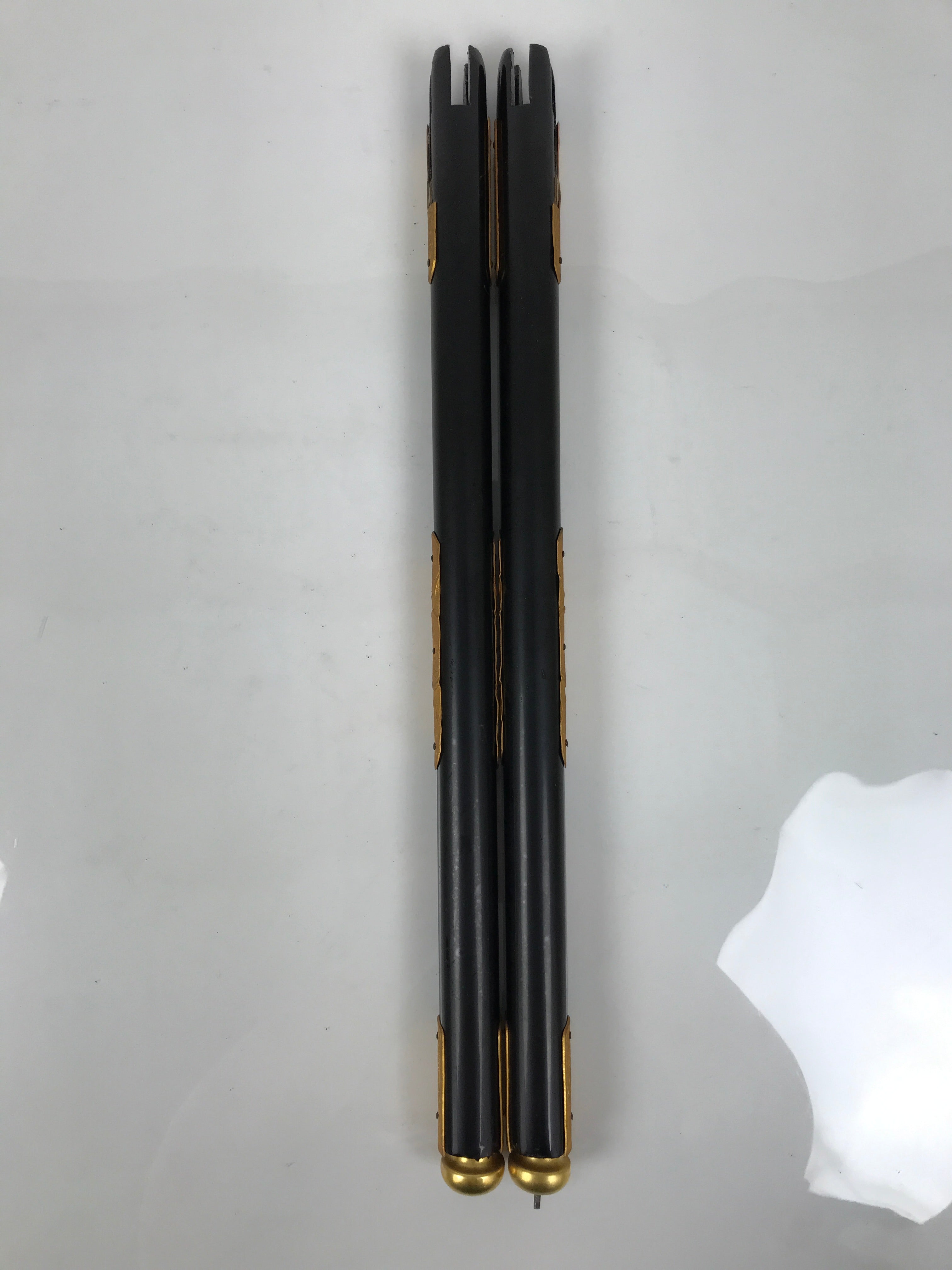 Japanese Buddhist Altar Decorative Lacquer Pillars 2pc Butsudan Parts Gold BP18