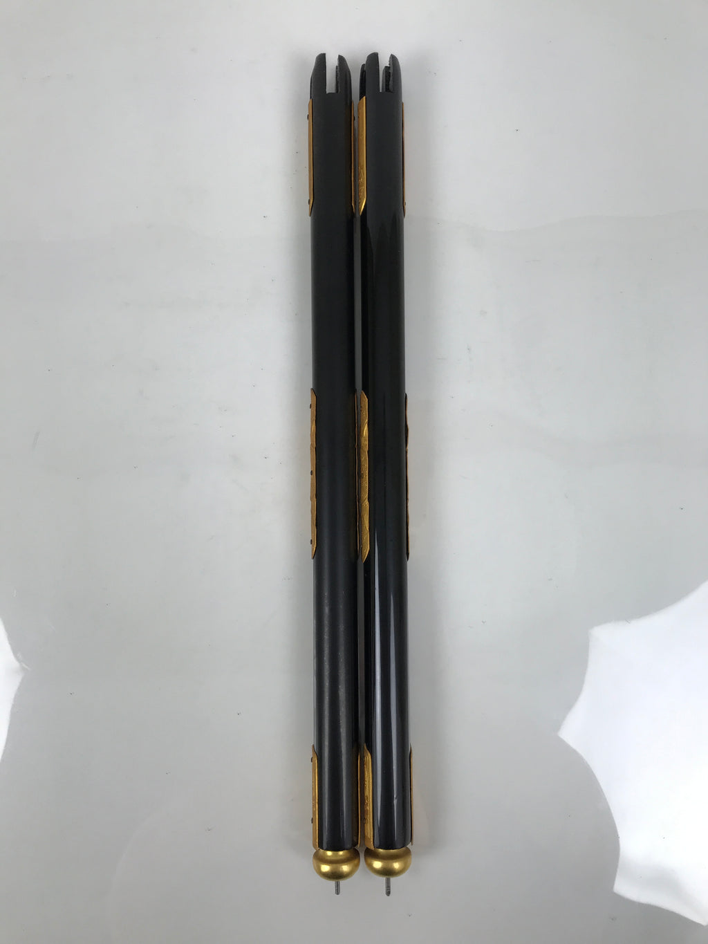 Japanese Buddhist Altar Decorative Lacquer Pillars 2pc Butsudan Parts Gold BP19