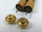 Japanese Buddhist Altar Decorative Lacquer Pillars 2pc Butsudan Parts Gold BP19
