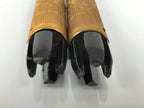 Japanese Buddhist Altar Decorative Lacquer Pillars 2pc Butsudan Parts Gold BP19